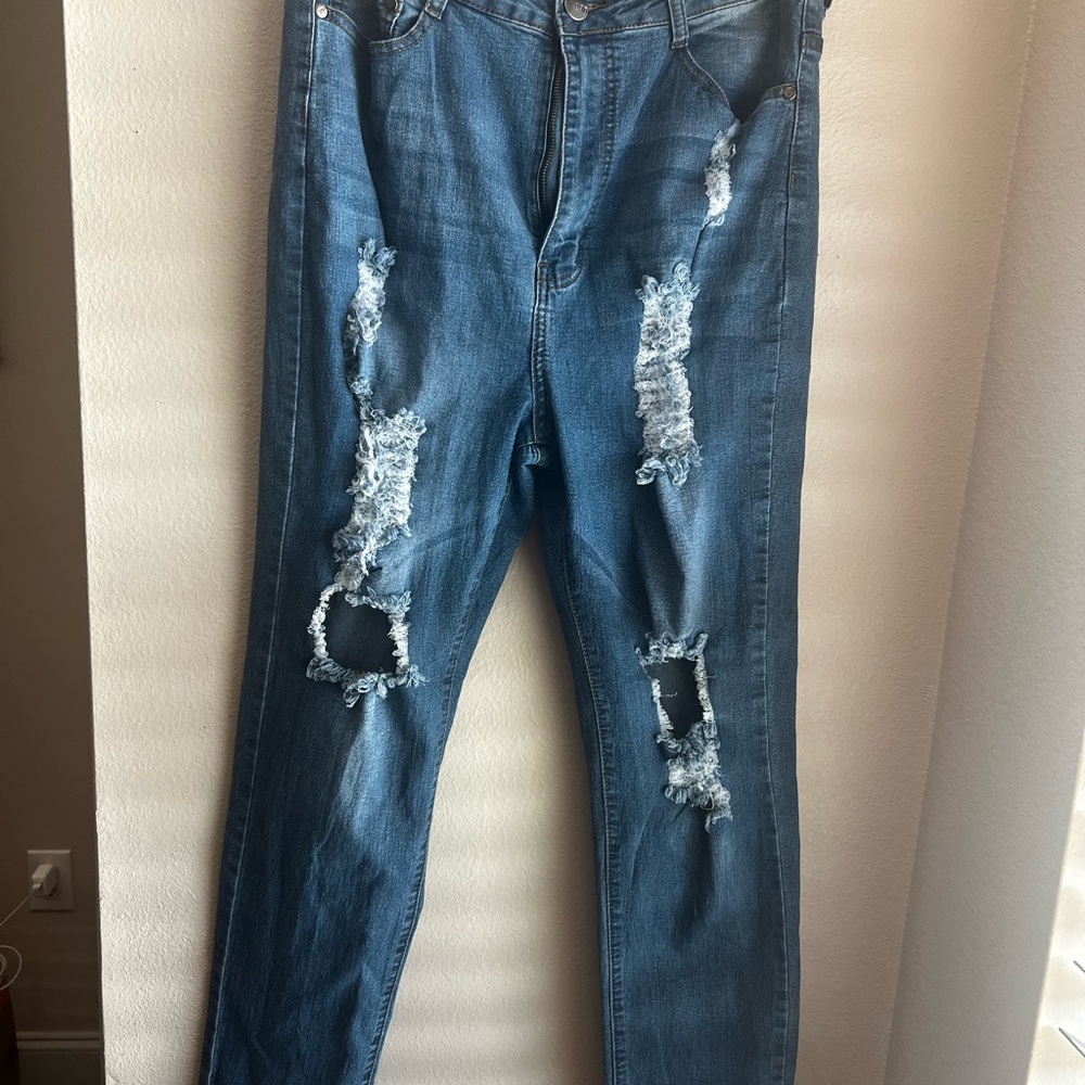 Distressed Blue Women's Jeans